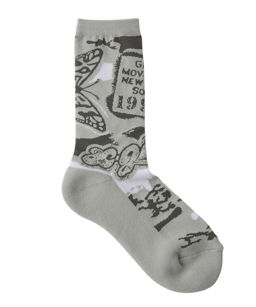 X-girl（エックスガール） 靴下 COLLAGE GRAPHIC JACQUARD SOCKS