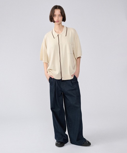 ONCILY カーディガン BI-COLOR KNIT SHIRT / バイカラーニット