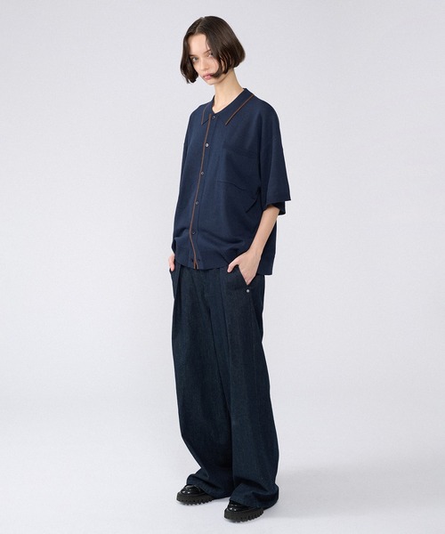 ONCILY カーディガン BI-COLOR KNIT SHIRT / バイカラーニット