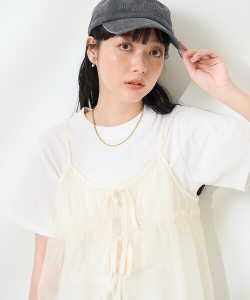 FREAK'S STORE シフォンチュールキャミ FREAK'S STORE ワンピース チュール キャミ ミニワンピース
