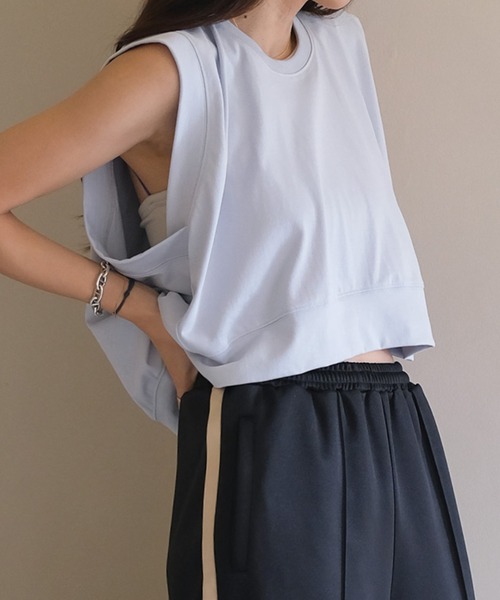 AKTE（アクテ） tシャツ スリーブレスショートカットソープルオーバー