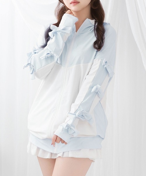 【WEB限定】カバーアップサイドリボンラッシュガード DearMyLove ラッシュガード サイドリボンサブカルラッシュガード