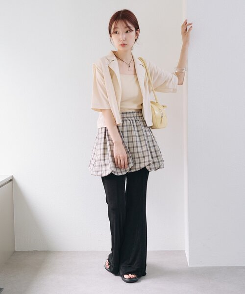 BAKUNE Ladies フレアパンツ　Sサイズ　ライトグリーン 楽天市場】≪8/24 24Hセール1,590円〜 !!≫ 細見え リブパンツ