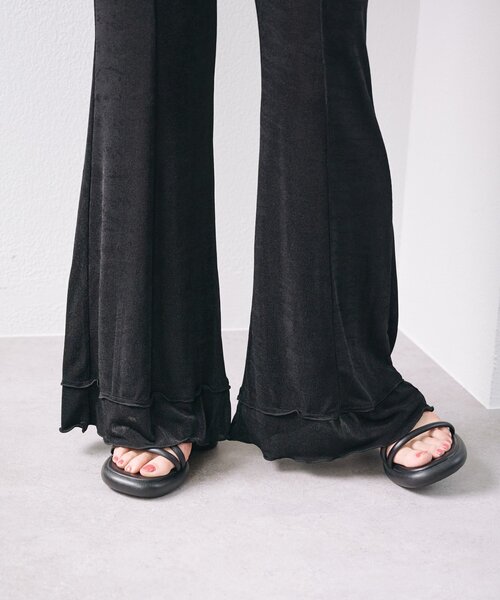 Kastaneシアーリブフレアパンツ セール】【新色追加/低身長サイズ/2サイズ展開】シアーリブ