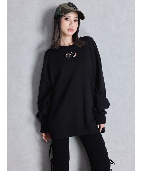 トレーナー スウェット GD CUT OUT スウェットトップス レディース GYDA トレーナー スウェット GD CUT OUT スウェットトップス