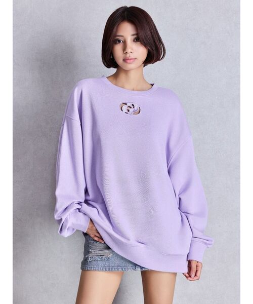 トレーナー スウェット GD CUT OUT スウェットトップス レディース GYDA トレーナー スウェット GD CUT OUT スウェットトップス