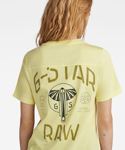「G-STAR RAW」 半袖Tシャツ SMALL オレンジ レディース