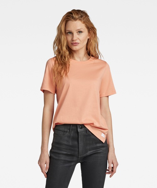 「G-STAR RAW」 半袖Tシャツ SMALL オレンジ レディース