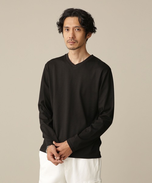 「NANO universe」 長(zhǎng)袖Tシャツ L ブラック メンズ