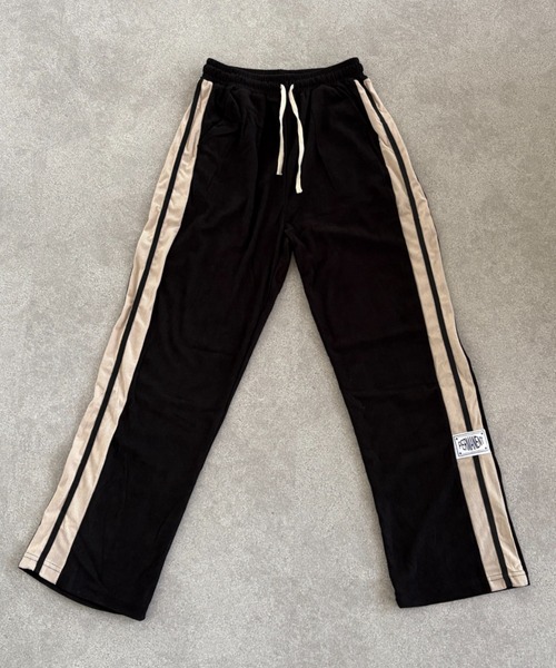 link lot パンツ サイドラインワッペン付きコーデュロイイージーパンツ