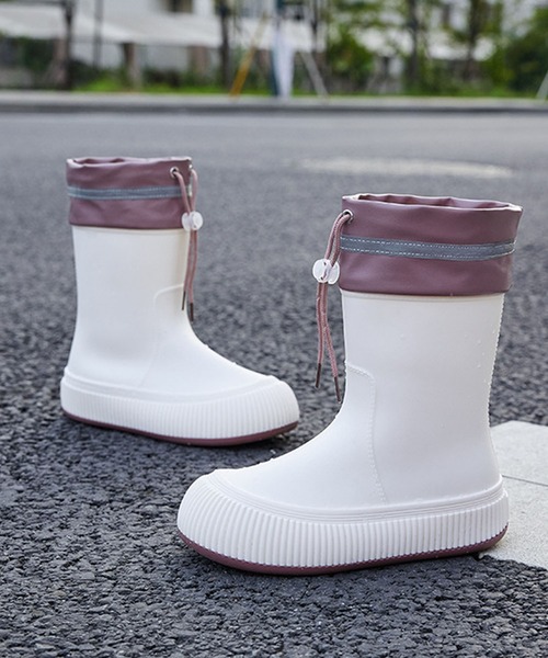 shoes365 長靴 レインブーツ ドローストリングレインブーツ レディース