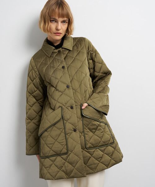 LANVIN en Bleu コート アウター キルティングハーフコート レディース