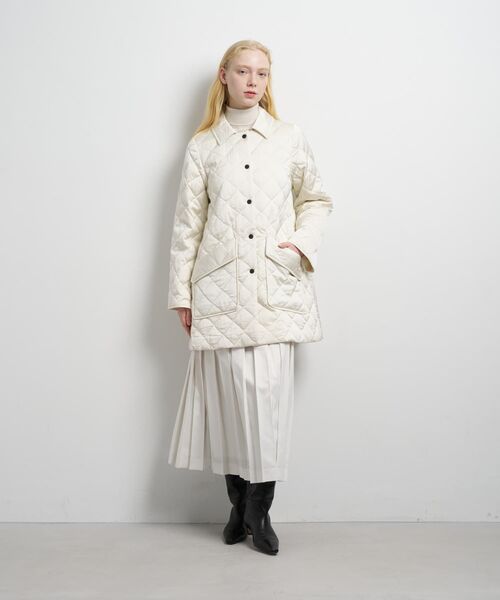 LANVIN en Bleu コート アウター キルティングハーフコート レディース