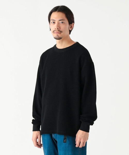 BEAMS SSZ ビームス ロンT ブラック サイズM ポリエステル B：MING by BEAMS（ビーミング by ビームス） tシャツ ワッフル ロング