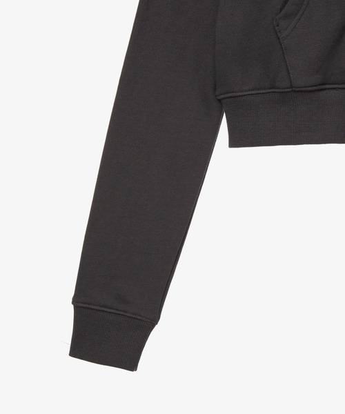 aeaeクロップドパーカー ブラック　レディース Mサイズ aeae パーカー DOT SMALL LETTER CROP HOOD ZIP UP レディース