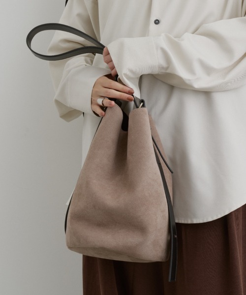 DFFUR. ショルダーバッグ バッグ 3WAYスエードバケツバッグ レディース