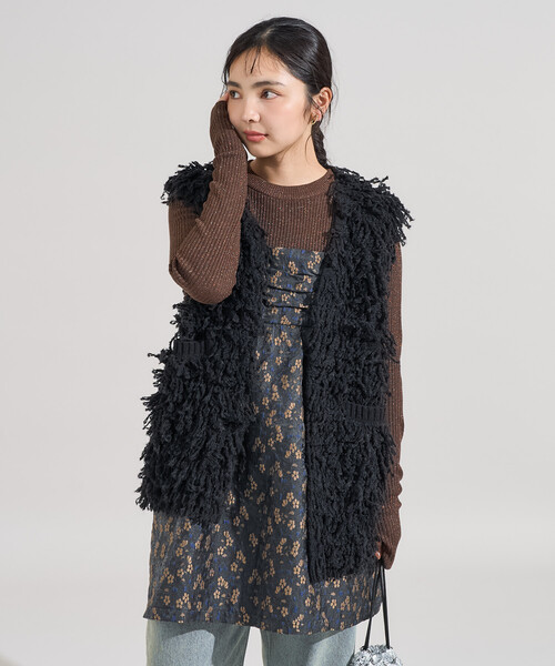 ベスト ジレ ループヤーンベスト/オーバーサイズ ニットベスト レディース | FREAK'S STORE | 02