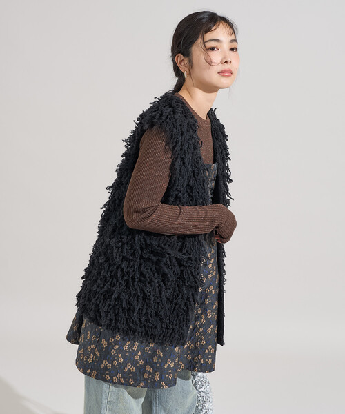 ベスト ジレ ループヤーンベスト/オーバーサイズ ニットベスト レディース | FREAK'S STORE | 18