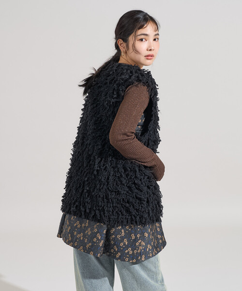 ベスト ジレ ループヤーンベスト/オーバーサイズ ニットベスト レディース | FREAK'S STORE | 19