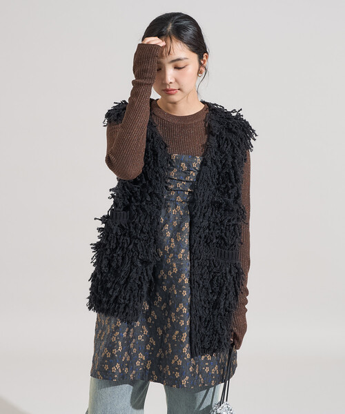 ベスト ジレ ループヤーンベスト/オーバーサイズ ニットベスト レディース | FREAK'S STORE | 20