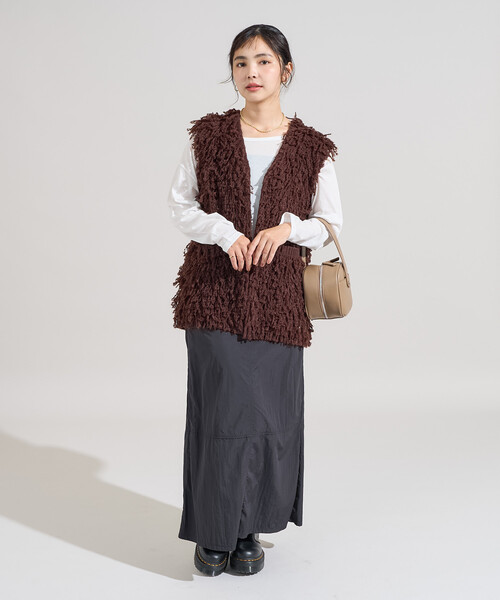 ベスト ジレ ループヤーンベスト/オーバーサイズ ニットベスト レディース | FREAK'S STORE | 22