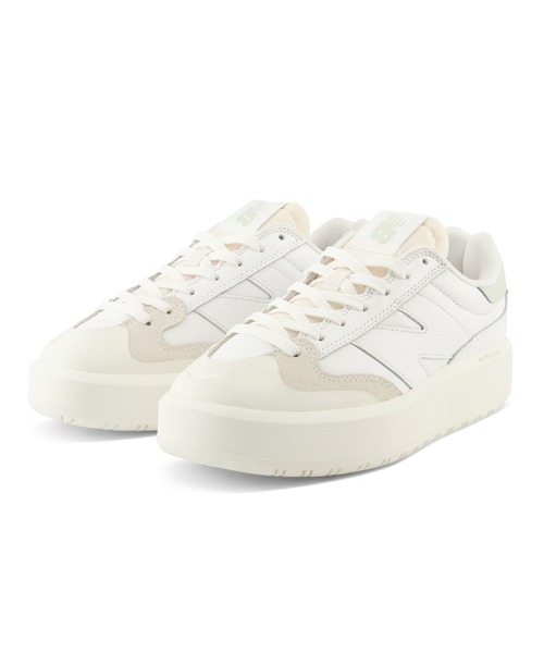 「New Balance」 ローカットスニーカー 24.0cm ホワイト×パープル レディース_画像3