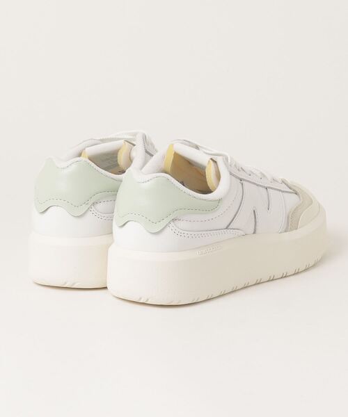 「New Balance」 ローカットスニーカー 24.0cm ホワイト×パープル レディース_画像4