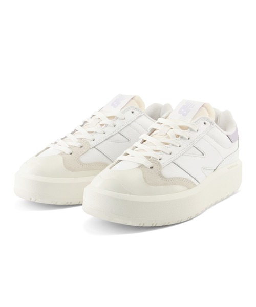 「New Balance」 ローカットスニーカー 24.0cm ホワイト×パープル レディース_画像6
