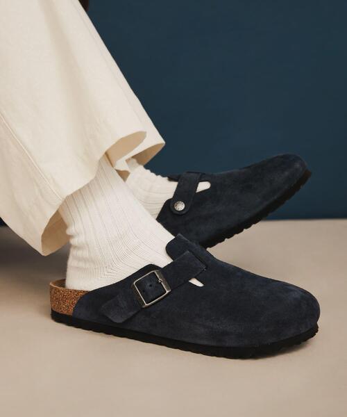 BIRKENSTOCK Boston BS サンド 37 Birkenstock Boston Soft Footbed Clog Suede - Apex Outfitter