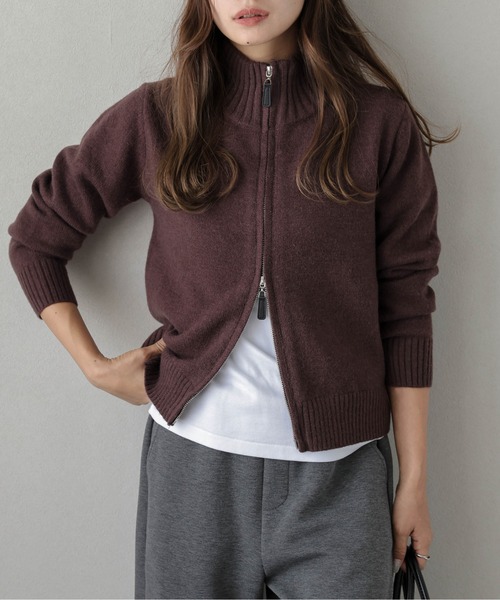 ジッパー付き ブラック・ホワイト 長袖セーター 楽天市場】ジッパー（カラーブルー）（ニット・セーター｜トップス