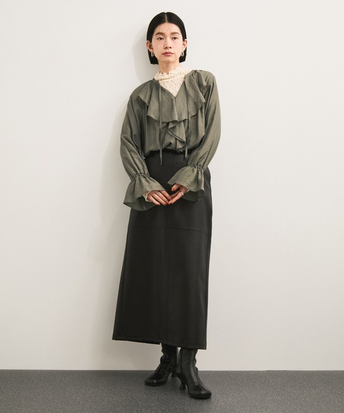 LE CERCLE par rope' ブラウス シャツ ラッフルカラーブラウス