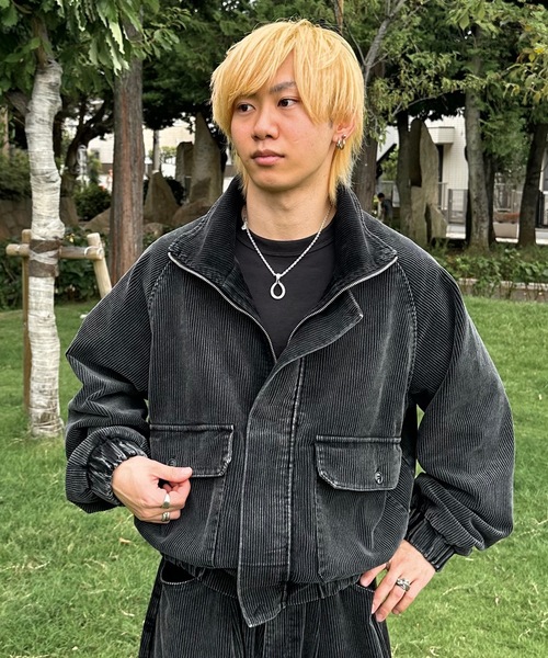 MandO（エムオー） ブルゾン アウター スタンドハイネックコーデュロイ