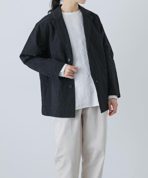 極美品✨かぐれ 中綿ノーカラージャケット F 24AWチャコール 日本製 かぐれ コート アウター 「ユニセックス」Tailored jacket レディース