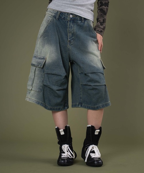 dispark ハーフパンツ ジーンズ デニム デニムパンツ DISPARK/フラップ