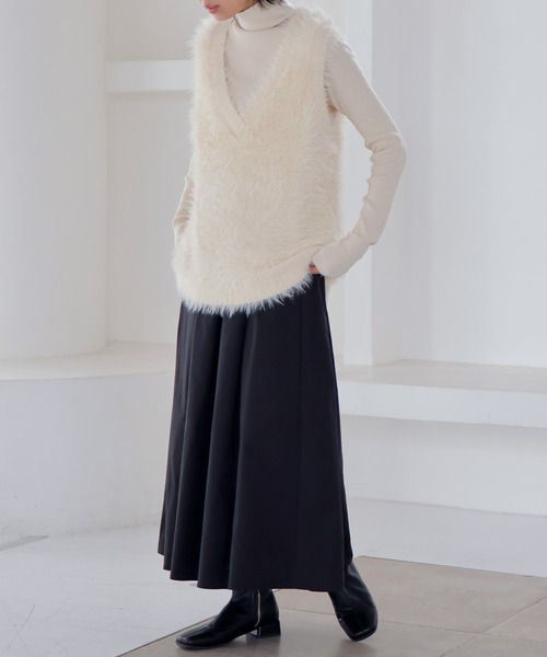 「LIAN」 ニットベスト FREE チャコールグレー レディース_画像9