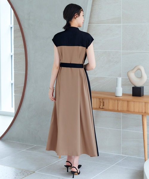 「RUIRUE BOUTIQUE」 半袖ワンピース 3L ブラック×ブルー レディース_画像9