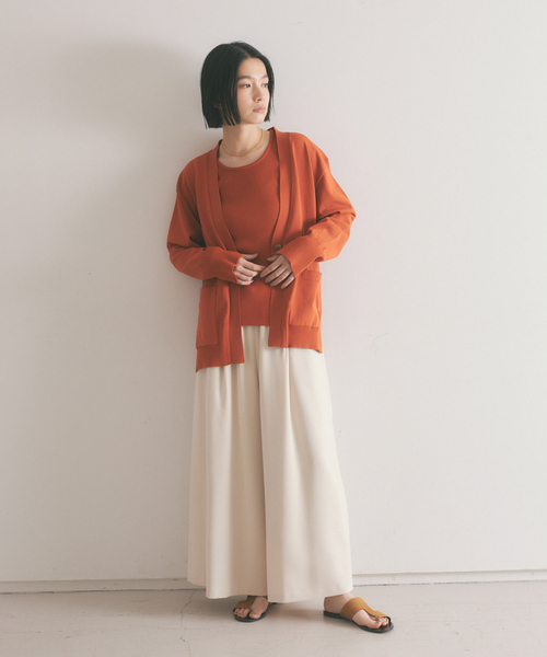 「qualite」 ニットカーディガン フリー ブルー レディース_画像5