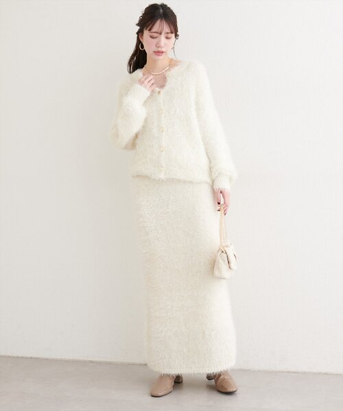 natural couture スカート ラメフェザータイトスカート : ZOZOTOWN