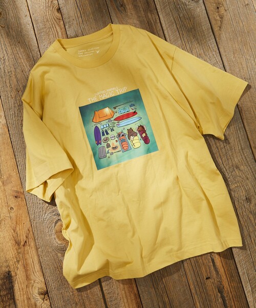 「Jonas Claesson」 半袖Tシャツ MEDIUM イエロー メンズ_画像9