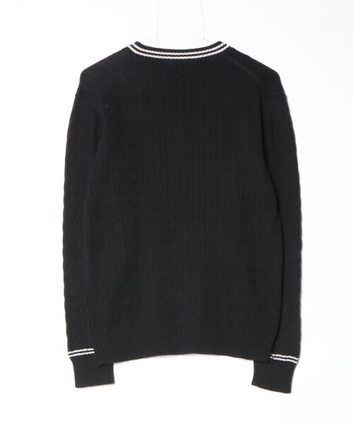 BURBERRY BLACK LABEL」 ワンポイント長袖ニット 3 ブラック メンズ 