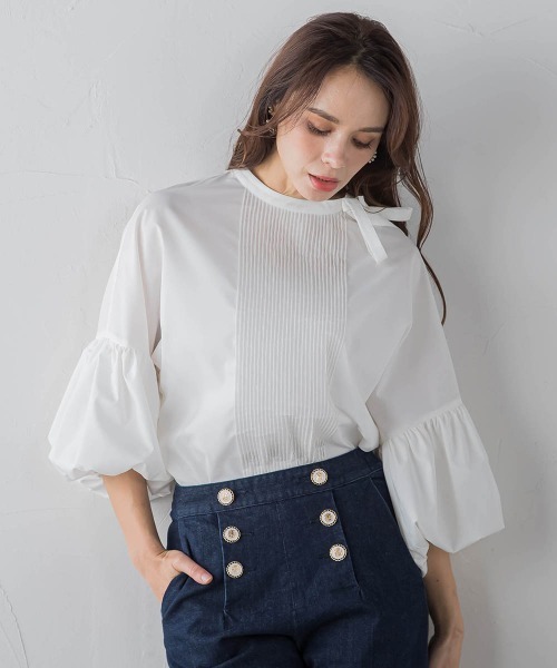 「Viaggio Blu」 7分袖ブラウス M ブルー レディース_画像8