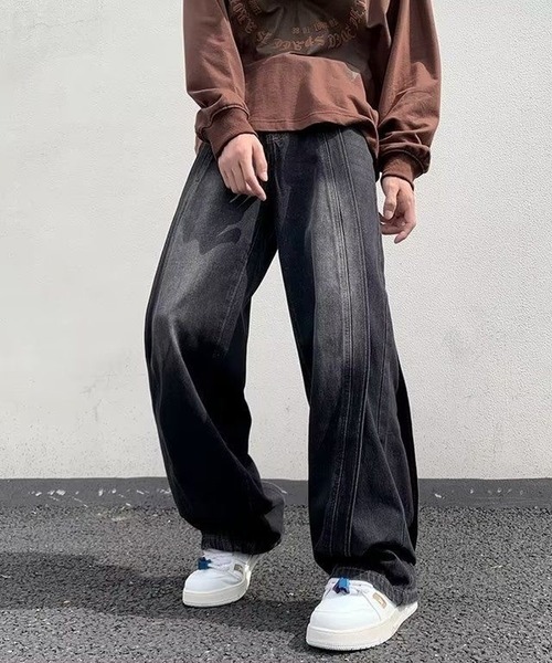 inst.ALL ジーンズ カーブ切り替えデニムパンツ メンズ : ZOZOTOWN