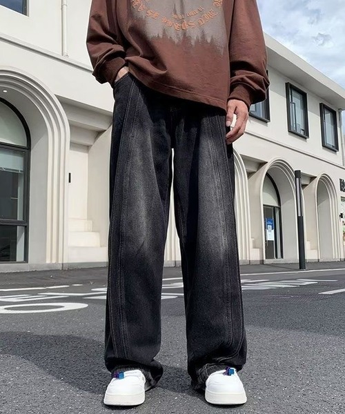 inst.ALL ジーンズ カーブ切り替えデニムパンツ メンズ : ZOZOTOWN