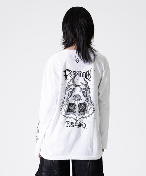 REFLEM（レフレム） tシャツ 「REFLEM/レフレム」薔薇と魔導書プリント