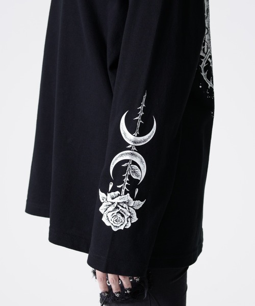 REFLEM（レフレム） tシャツ 「REFLEM/レフレム」薔薇と魔導書プリント 