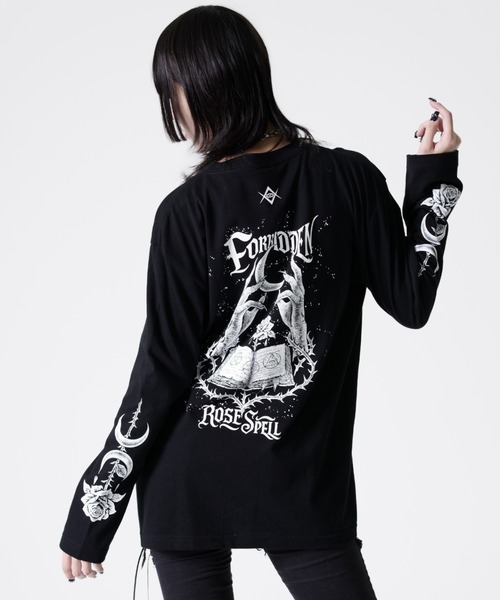 REFLEM（レフレム） tシャツ 「REFLEM/レフレム」薔薇と魔導書プリント 