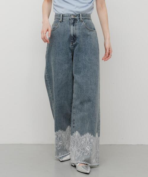SENSE OF PLACE by URBAN RESEARCH ワイドパンツ パンツ レース