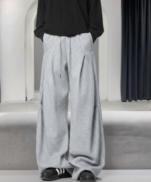 ワイドパンツ パンツ 「26年春新作」バレルレッグルーズスウェット