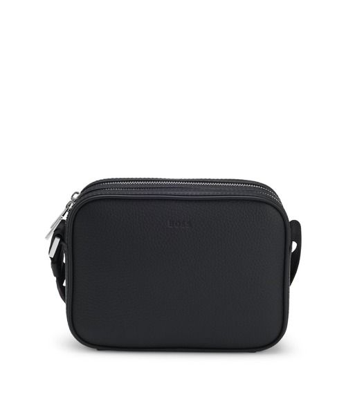 【極美品】HUGO BOSS ショルダーバッグ 斜め掛け ブラック ボディバッグ BOSS（HUGO BOSS） ショルダーバッグ クロスボディバッグ グレイン