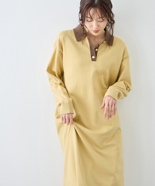 ROPE' PICNIC（ロペ ピクニック） ワンピース 配色スキッパーニット